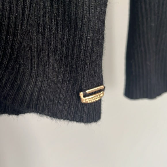 Donna Karan Boatneck Black Knit Lightweight Ribbed Sweater size M - Picture 9 of 13